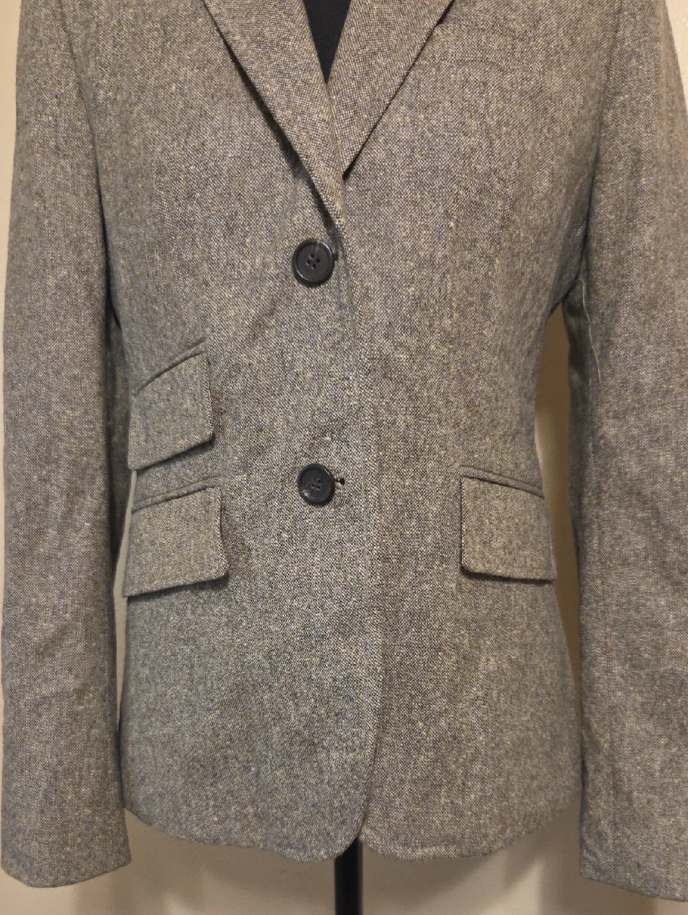 J. Crew 100% Wool Womens Classic Elbow Patch Tweed Blazer Jacket Academia Size 4